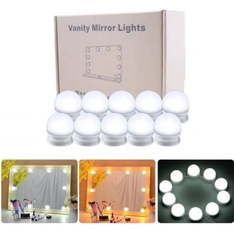 ROKOO Kit 10 ampoules LED dimmable 6500K pour miroir coiffeuse – 4 m, touch variateur, 3M (1/4)