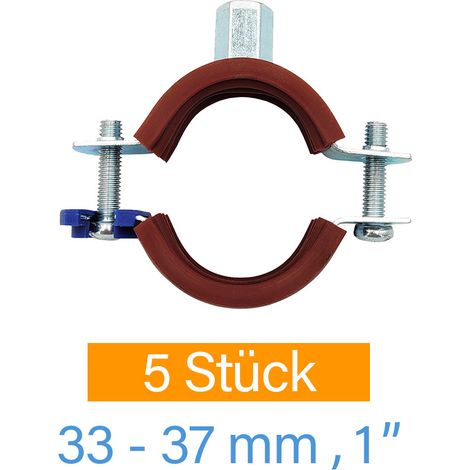 5 x Solar Schraubrohrschelle Ø 33 - 37 mm 1 Zoll (1/4)
