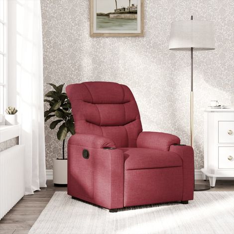 Sillón reclinable de tela rojo tinto vidaXL (1/5)