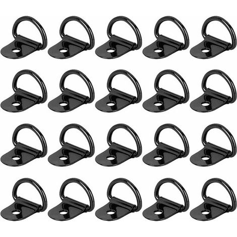 20 D-Ringe, Befestigungsringe aus Edelstahl, geeignet für Anhänger, schwere Geräte, Elektrowerkzeuge, Camping, schwarz. (1/5)