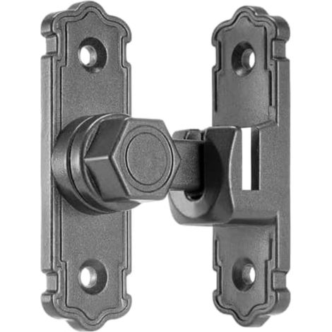 Loquet coulissant à 90/180 degrés sans perçage, noir argenté (1/5)