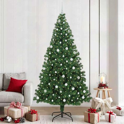 Künstlicher Weihnachtsbaum mit 300 LEDs mit Ständer Grün 240 cm