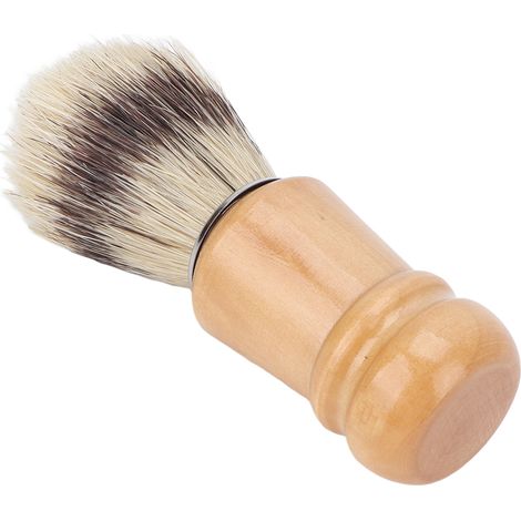 Pinceau de rasage pour homme, manche en bois, doux pour la peau, pour le nettoyage et l'entretien de la barbe et du visage. (1/5)
