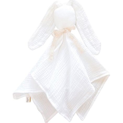 Peluche lapin en mousseline (crème) (1/4)