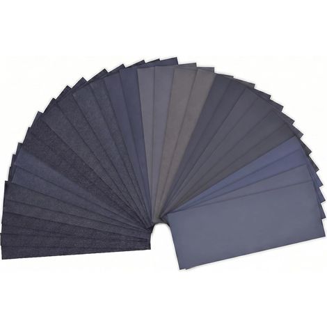 Papier de Verre à Poncer pour Carrosserie et Bois, 30 Feuilles (1/5)