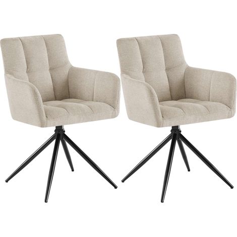2er Set Esszimmerstuhl Jonah Stoff creme (1/5)