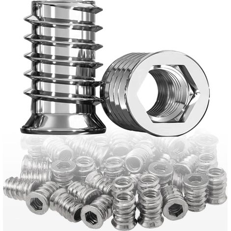 Inserts filetés hexagonaux en acier inoxydable 304, M3 M4 M5 M6 M8 (1/5)