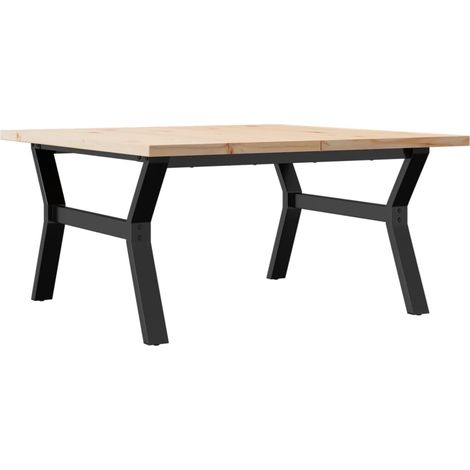 Maison Exclusive - Tavolino Salotto Telaio a Y 90x90x45,5 cm Legno Pino e Acciaio