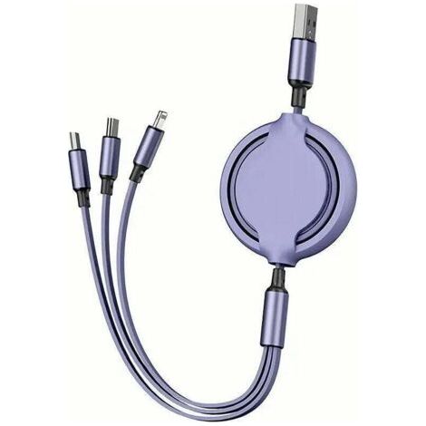 QORVA-Un à trois câbles de données rétractables pour le chargement