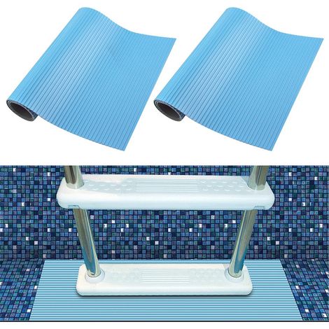 Tapete protector para escaleras/escalones de piscinas elevadas, 23 x 91 cm