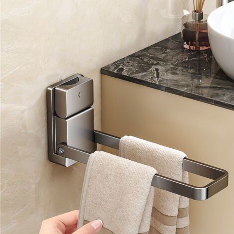 Porte-serviettes pliable avec ventouse – Support mural sans perçage pour évier et salle de bain, rangement pour serviettes, bijoux et accessoires