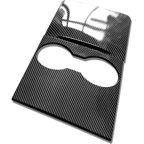 IKON MOTORSPORTS Mittelkonsole-Aufbewahrungsfachabdeckung – passend für Tesla Model 3 2021–2023 und Model Y 2021–2024, Front-Mittelkonsole, ABS mit Carbonfaser-Optik in Hochglanz-Schwarz, 2-teilig (20