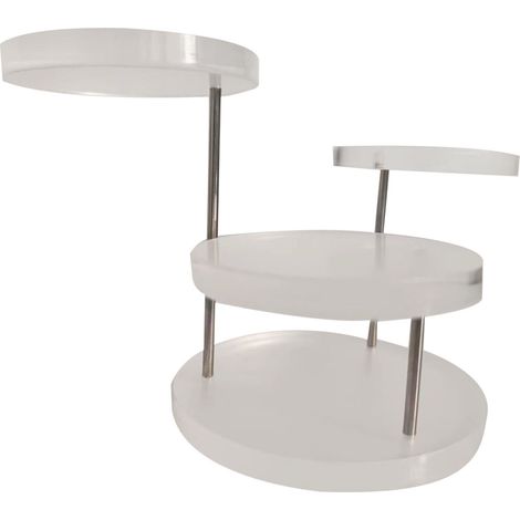 Presentoir Bijoux Rond sur Plusieurs Niveaux pour Bagues Etageres Deco Fete Gateau Dessert 3 Etages Transparent Acrylique Metal (1/5)