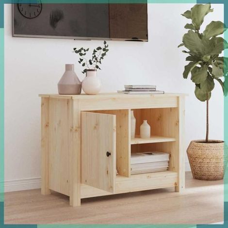 814579 Meuble TV 70x36,5x52 cm Bois de pin massif (1/5)
