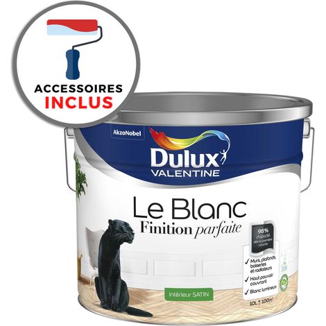 Peinture + accessoires Finition Parfaite Dulux Valentine Satin Blanc 10 L (1/5)