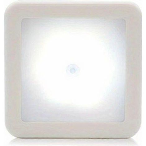 Luz nocturna LED con sensor de movimiento, luz automática inteligente PIR para baño, pasillo, escaleras y armarios, funciona con pilas (pilas no incluidas). (1/5)