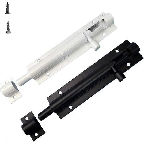 Lot de 2 verrous de porte à tourniquet, petit verrou de porte coulissante en acier inoxydable, verrou de porte coulissante tendance pour porte, jardin ou fenêtre (noir et blanc) (1/5)