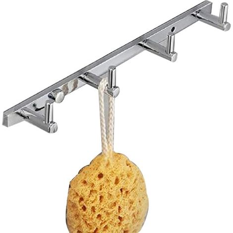 Türhänger-Garderobe mit 4 Kleiderhaken aus Messing (1/4)