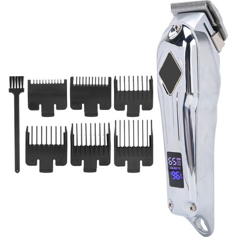 Tondeuse à cheveux électrique professionnelle avec écran LED (argent) (1/5)