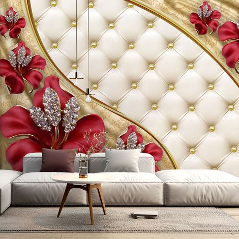 Papier peint panoramique - Fleurs Capitons - 130 cm x 81 cm (1/4)