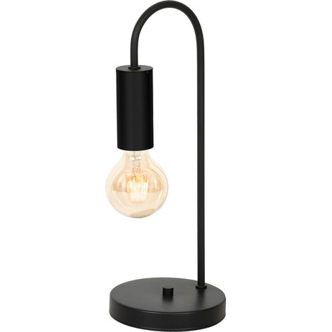 Lampe de table industrielle noire Loppe E27 15W Luminex