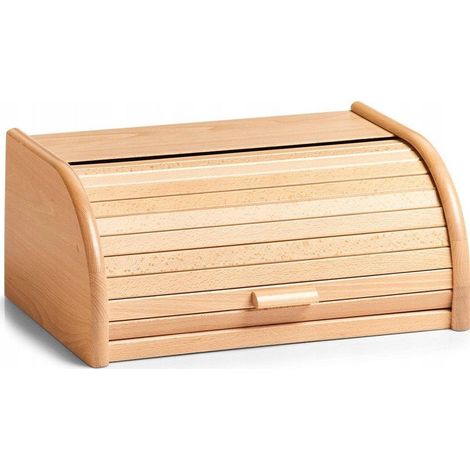Zeller Caja para pan de madera de haya marrón diseño moderno (1/3)