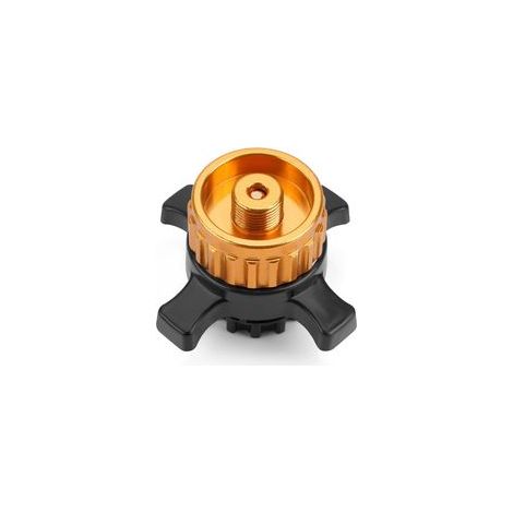 Adaptateur de Cartouche de Gaz, Adaptateur Bouteille pour Cartouches de Gaz Easy-Click/CV Passage de la Fermeture à Baïonnette au Raccord Fileté 7/16", Doré, 1 Pièce (1/5)