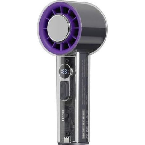 Ventilateur de voyage compact et silencieux avec vitesse réglable, finition ABS gris foncé. (1/5)