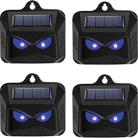 Solar-Wildtier-Abwehr – 4 Einheiten mit blauer LED-Licht – Wirksamer Schutz vor Waschbären, Rehen, Füchsen und Wildschweinen (1/4)