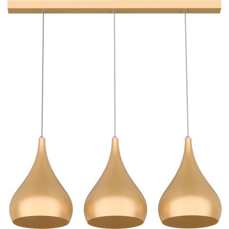 LUMICOM CALICE LINEARE Sospensione, 3x E27, max 42W, metallo, anodic gold, Ø 20cm (1/2)