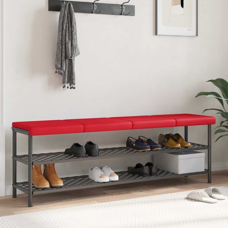 vidaXL Coussin de banc 4 pc Simili cuir Rouge Profondeur 35 cm (1/5)