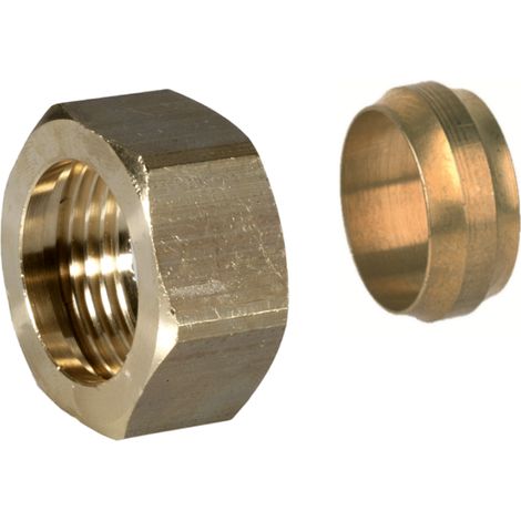 Resideo Raccord de connexion F-C bague coupante 15mm, G1/2, étanchéité conique, ASV-CS-15-F-C