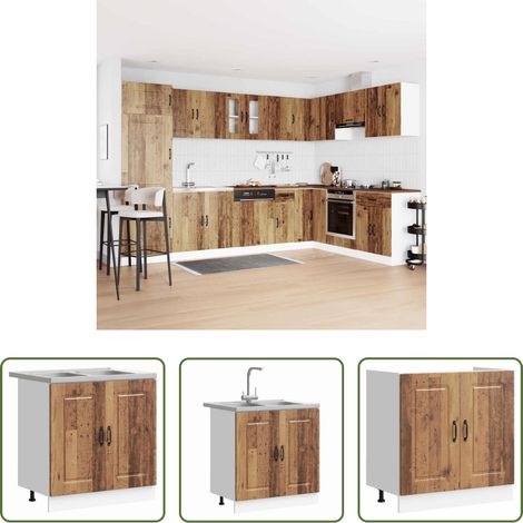 vidaXL Holzschrank - Küchenschrank Kalmar Altholz 80 x 46 x 81.5 cm Holzwerkstoff (1/5)