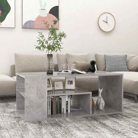 806925 vidaXL Coffee Table Concrete Grey 100x50x40 cm Engineered Wood (1/5)