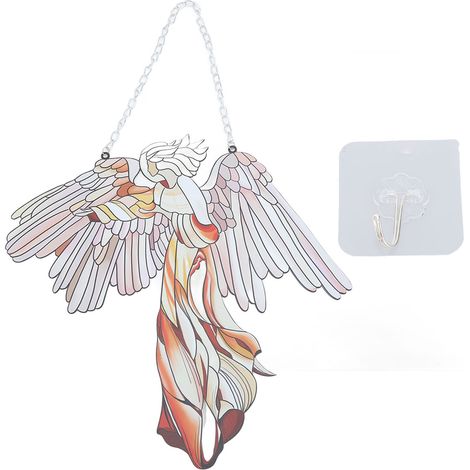Vitrail coloré suspendu décoration jardin pendentif forme unique élégant ornement fenêtre (1/5)