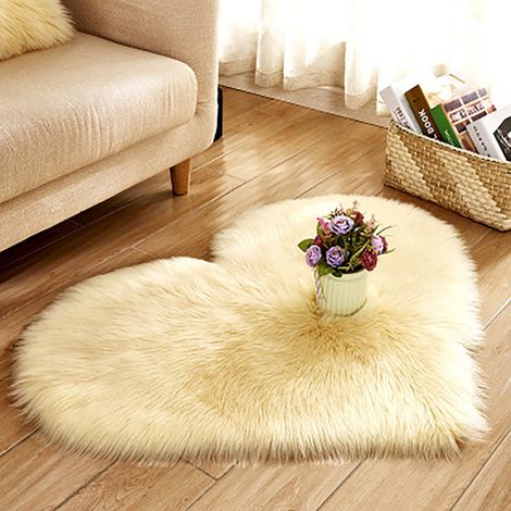 Tapis Shaggy - Imitation Peau De Mouton - Polyester - 40 x 50 cm - Blanc Violet Noir Rouge Gris - Pour Chambre Salon Entrée (1/4)