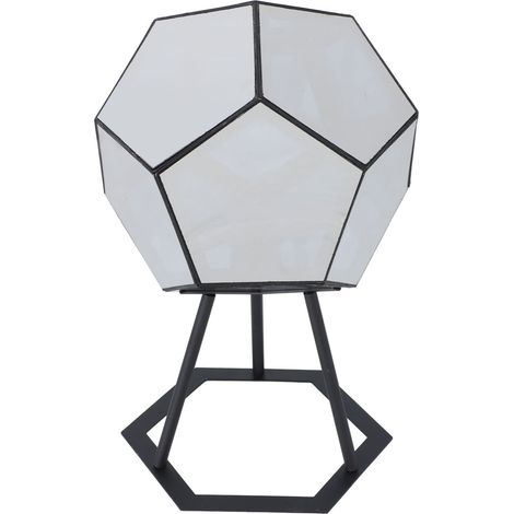 Luminaire LED dodécaèdre éclairage ambiant multicolore à couleurs changeantes branchement USB synchro musique avec socle pour chambre et salle de jeux (1/5)