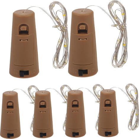 5 Guirlandes Lumineuses en Liège pour Déco Jardin, Fées Lumineuses pour Bouteilles, Fête et Anniversaire, Lot de 5 Lampes Clignotantes en Plastique, Éclairage de Bouteille de Vin (1/5)