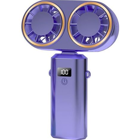 Portable Fan - USB Rechargeable Neck Fan - Ideal for Bedrooms, Living Rooms and Camping - Blue (1/5)