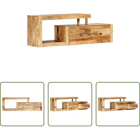 Meuble tv bois - Meuble TV 120x30x40 cm Bois massif de manguier (1/5)