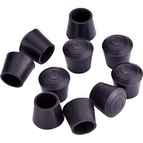 Lot de 12 pieds ronds en caoutchouc pour chaises – Protection sol contre les rayures, diamètre 2,5 cm