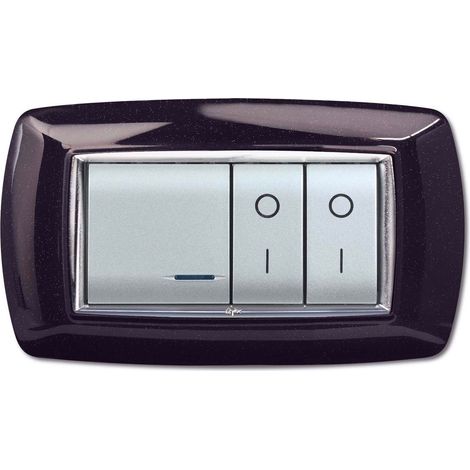 Placca 4 moduli nero glittering (1/4)