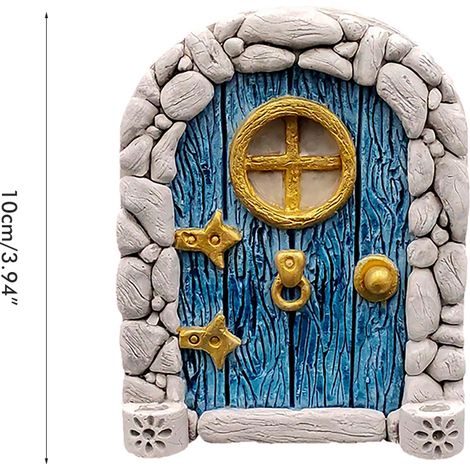 Porte féerique pour arbres, miniature de jardin féerique, accessoires de décoration extérieure, sculpture décorative pour chambre d'enfant, arbres muraux (1/5)
