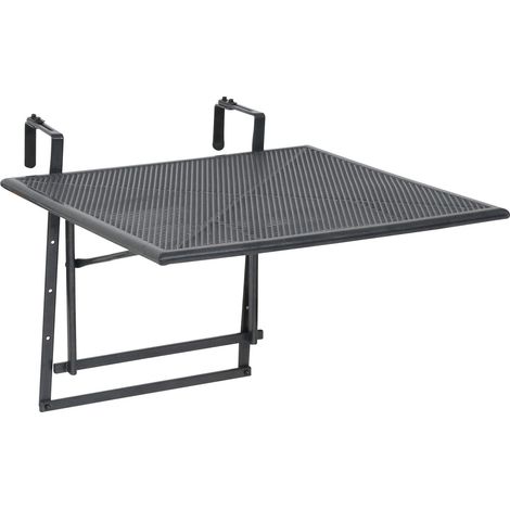 Greemotion Tavolo da balcone pieghevole modello «Toulouse», tavolo da appendere alla ringhiera del balcone, regolabile in altezza, ca. 70 x 47-79 x 88 cm, grigio ferro (1/5)