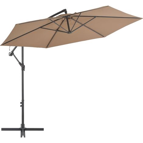 Sombrilla de jardín voladiza con mástil de aluminio 300 cm color topo 020008652