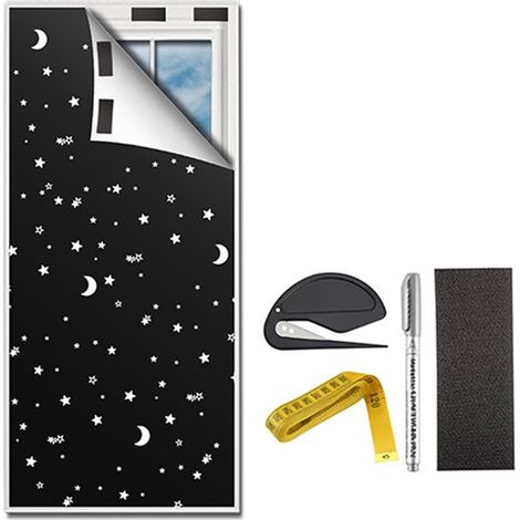 Cortinas opacas con velcro，Tela opaca de 145 x 100 cm，Con 8 pares de velcro，145 x 100 cm，8 pares，Tela (1/5)