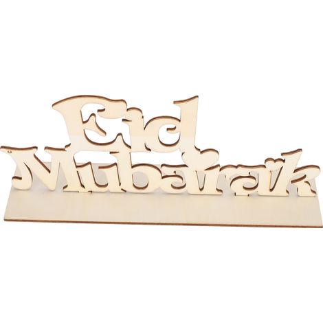 Buchstabenförmige Holzdekorationen für Eid Mubarak, Hängedekorationen, Ramadan-Bastelbedarf (1/5)