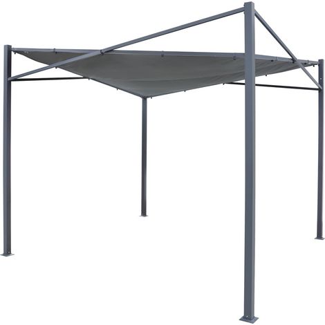 Tepro Sonnensegel mit Gestell Austin rechteckig 2,8 x 2,8 m anthrazit Sonnensegel