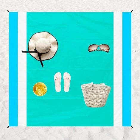 Couverture de Plage Anti Sable, Extra Large Tapis de Plage 210 x 200 cm, Couverture de Plage Tapis Pique-Nique Imperméable pour Plage,Pique-Nique,Vacances - Doux Portable Séchage Rapide-H-TRE (1/2)