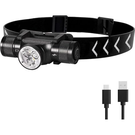 Linterna frontal H330, linterna frontal LED recargable de 1500 lúmenes, resistente al agua IP66, 5 modos de iluminación para ciclismo, camping, senderismo y bricolaje [Clase energética A+++] (1/5)